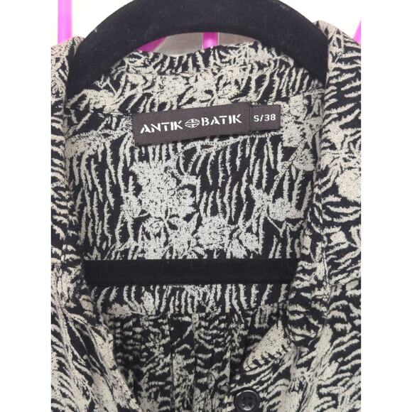 Antik batik s/38 black vitori shirt dress unique print printed black gray - Picture 2 of 7